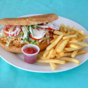 Shredded Chicken Sandwich (Pollo Deshebrado Adobado)